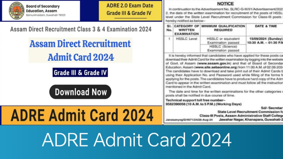 ADRE Admit Card 2024